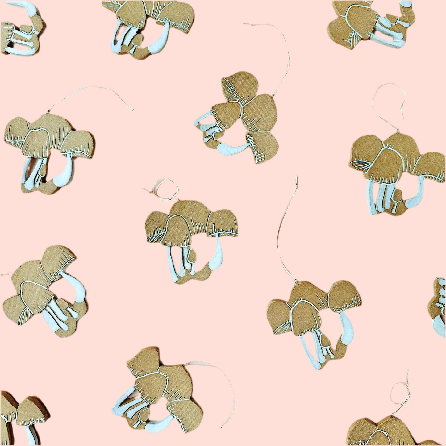 CLUSTERED OAK WOODLOVER MUSHROOM ORNAMENT - SUGARHOUSE CERAMIC CO.