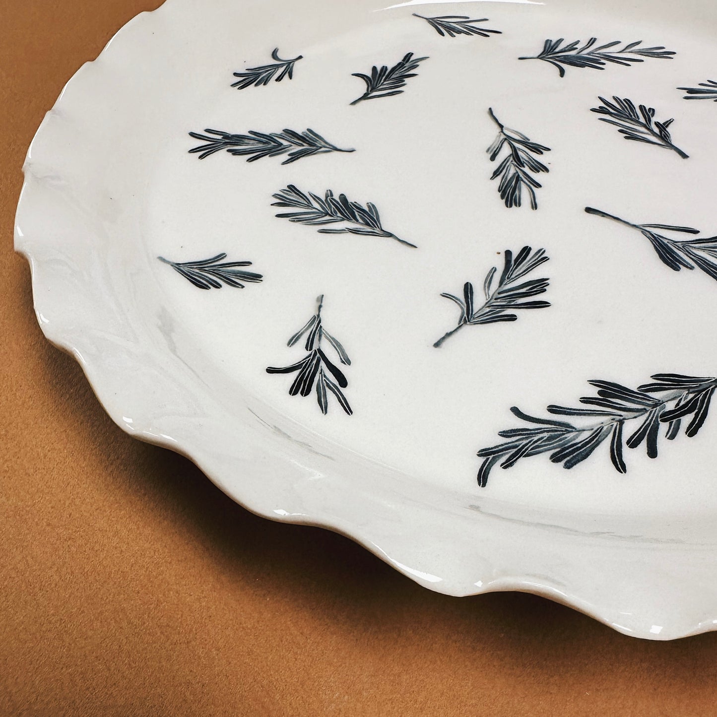 HAND-PAINTED ROSEMARY HEIRLOOM PLATTER