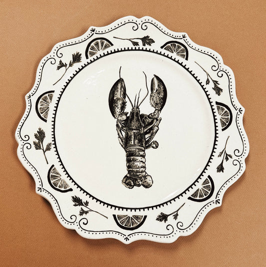 HAND-PAINTED LOBSTER HEIRLOOM PLATTER