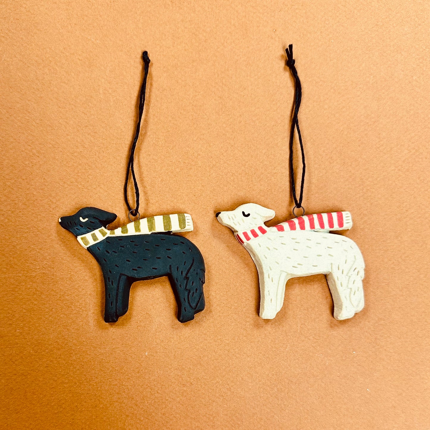 PUP WITH SCARF ORNAMENT