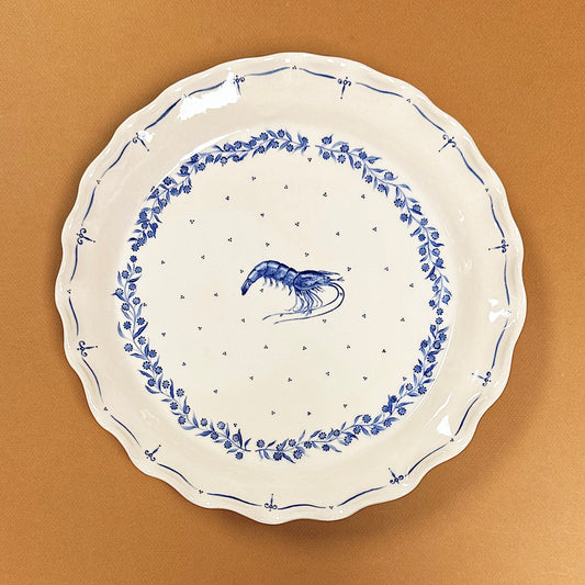 HAND-PAINTED SHRIMP HEIRLOOM PLATTER
