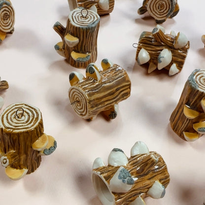 MUSHROOM LOG ORNAMENT