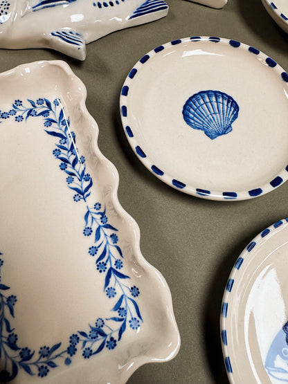 HAND-PAINTED HEIRLOOM PLATES, TRINKET TRAYS & WALL FISH