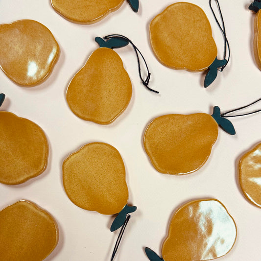 CERAMIC PEAR ORNAMENT