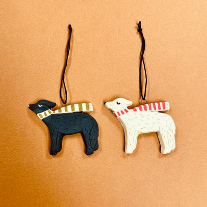 PUP WITH SCARF ORNAMENT