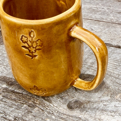 BLOCKPRINT FLOWER MUGS
