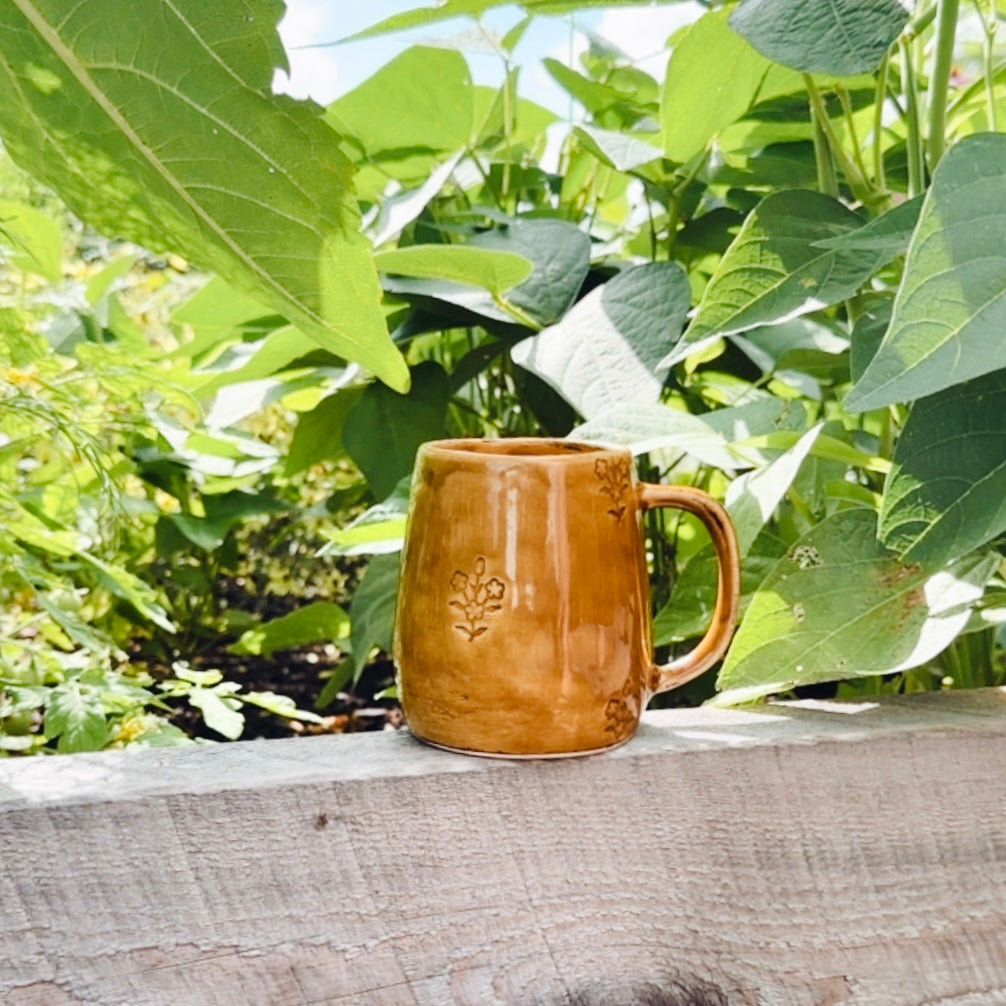 BLOCKPRINT FLOWER MUGS