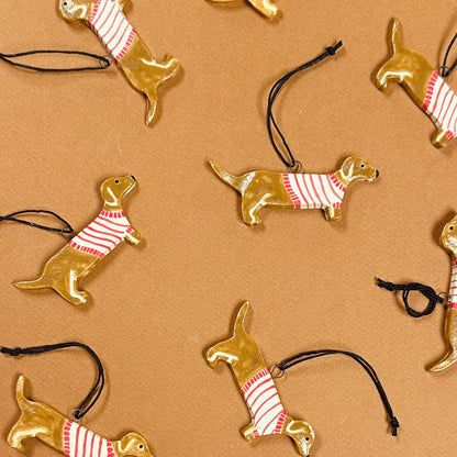 DASCHUND IN SWEATER ORNAMENT