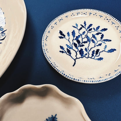 HAND-PAINTED HEIRLOOM PLATTER & WALL PLATES