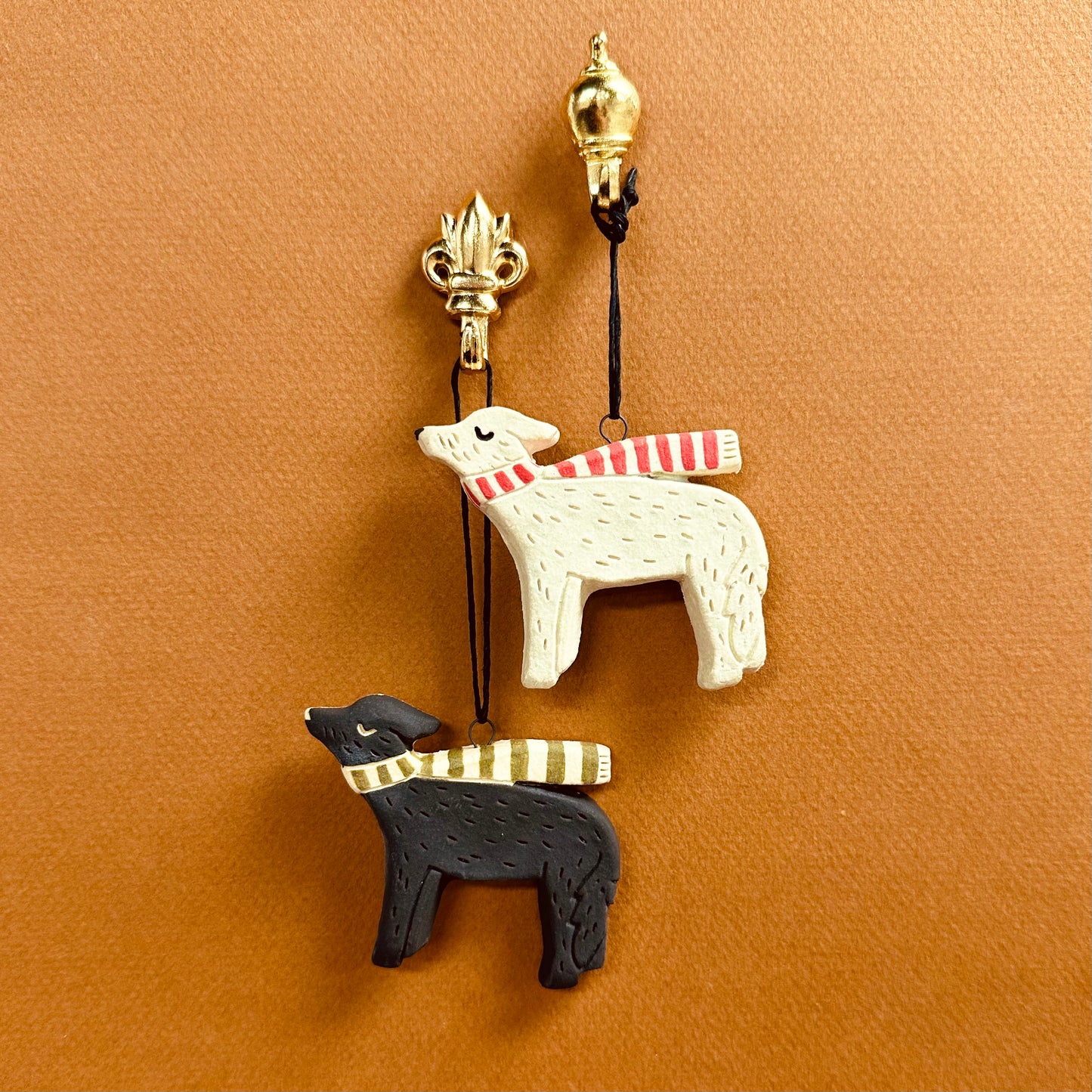 PUP WITH SCARF ORNAMENT