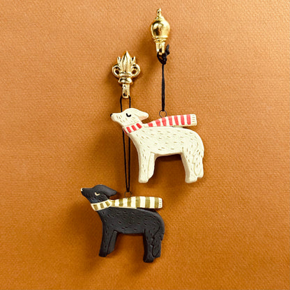 PUP WITH SCARF ORNAMENT