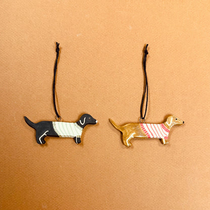 DASCHUND IN SWEATER ORNAMENT