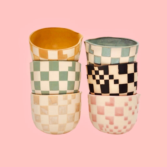 CHECKERED MATCHA BOWLS - NEWLY IMPROVED SPOUTS!