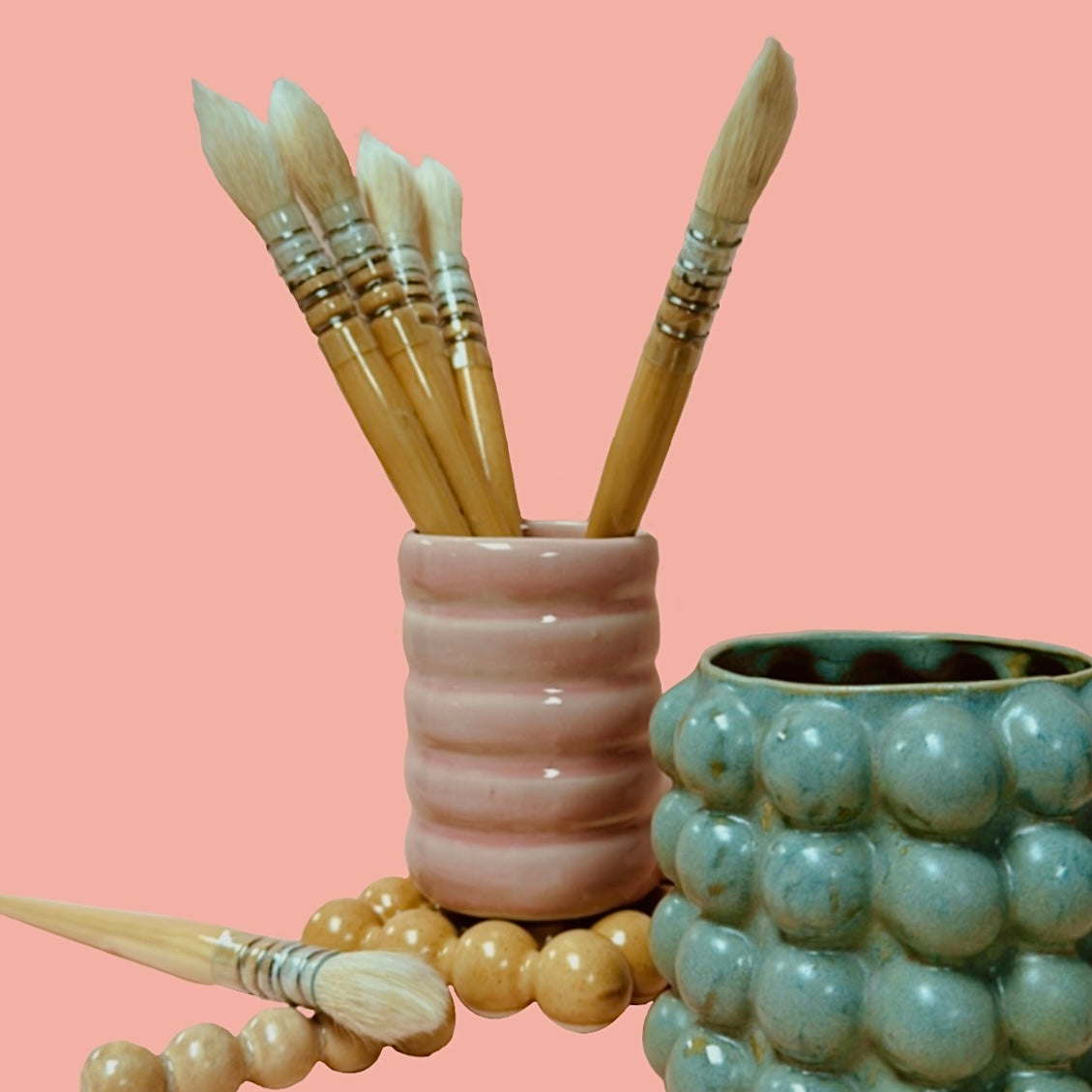 WIGGLY PENCIL/BRUSH CUP - SUGARHOUSE CERAMIC CO.