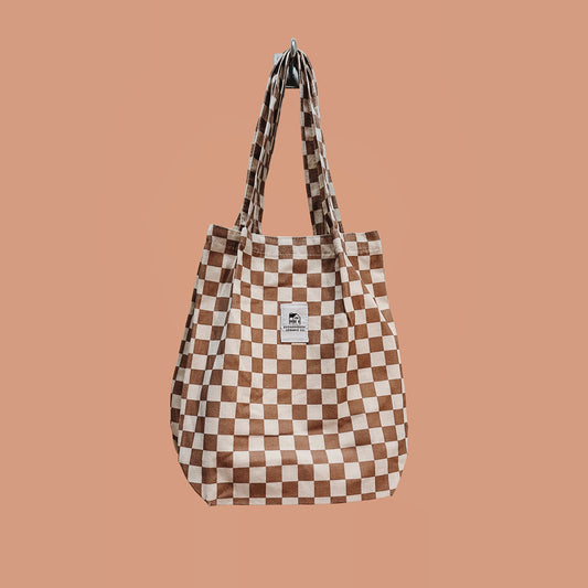 CHECKERED TOTE BAG - SUGARHOUSE CERAMIC CO.