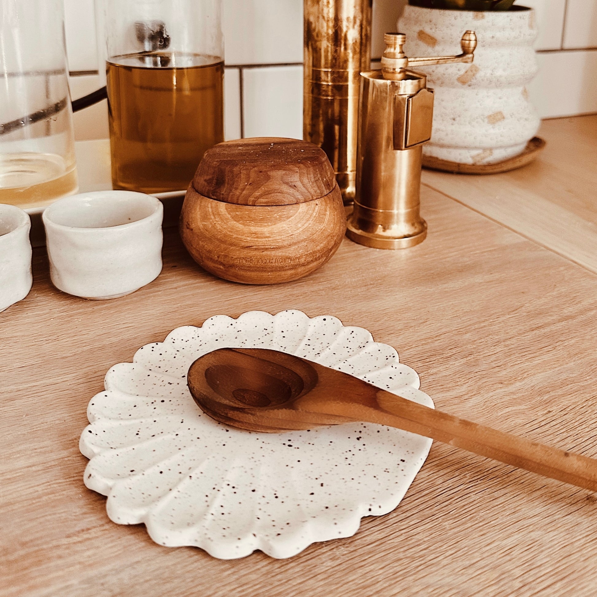 SCALLOPED SPOON REST - SUGARHOUSE CERAMIC CO.