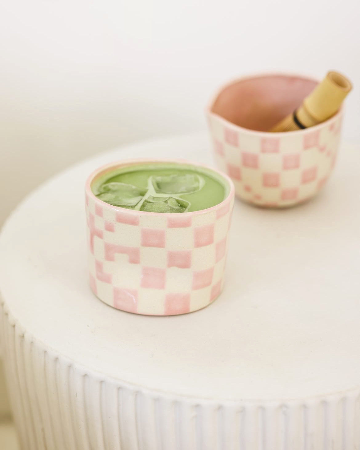 CHECKERED MATCHA BOWLS - NEWLY IMPROVED SPOUTS! - SUGARHOUSE CERAMIC CO.