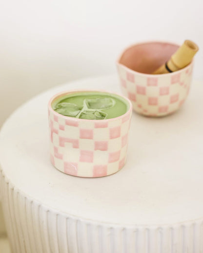 CHECKERED MATCHA BOWLS - NEWLY IMPROVED SPOUTS! - SUGARHOUSE CERAMIC CO.