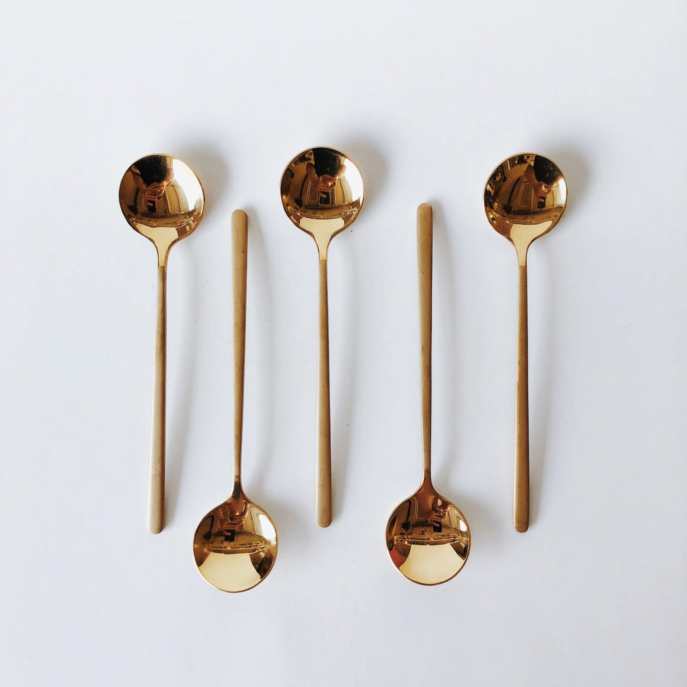 GOLD ESPRESSO SPOONS SUGARHOUSE CERAMIC CO.
