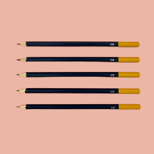 RETRO NAVY & MUSTARD DRAWING PENCIL - SUGARHOUSE CERAMIC CO.