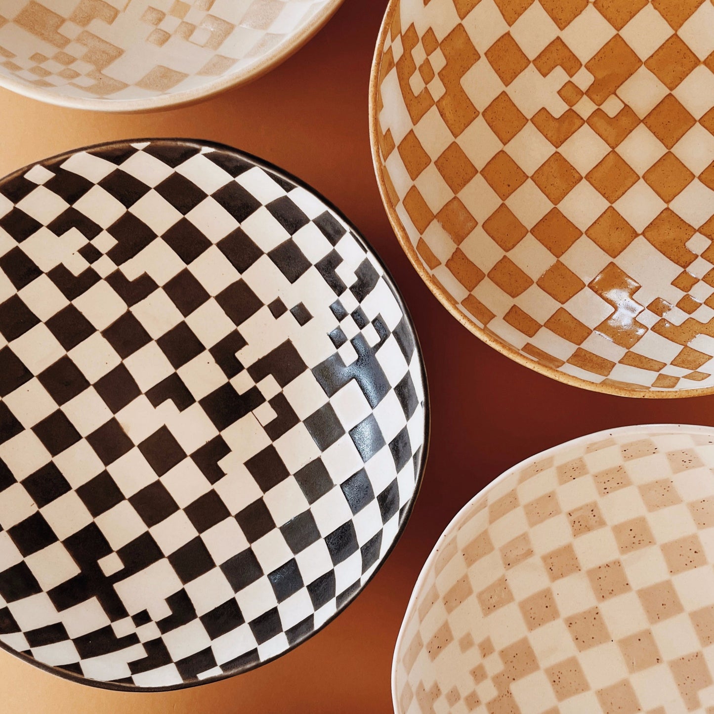 CHECKERED FRUIT BOWL - SUGARHOUSE CERAMIC CO.