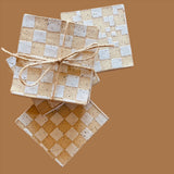 CHECKERED COASTERS - SET OF 4